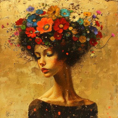 Flower head woman